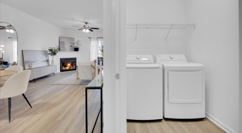 washer & dryer in a laundry room