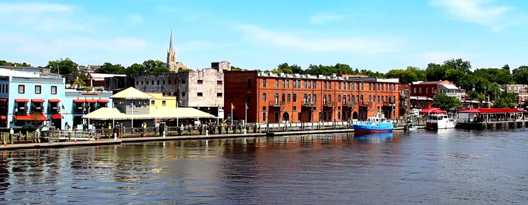View of the riverside area 